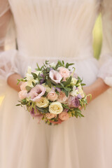 Wedding beautiful bouquet in the bride's hand