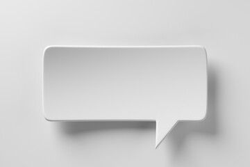 Fototapeta na wymiar Social media notification icon, white bubble speech on white background. 3D rendering