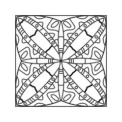 Decor tile, texture print, mosaic pattern. Vector illustration for traditional arabic and indian pottery tiling, fabric, wall interior, cloth