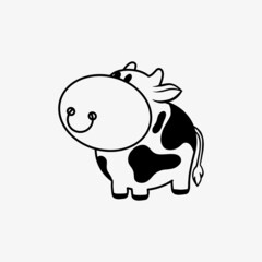 Cartoon bull isolated on a white background. For children and adults. Vector illustration.