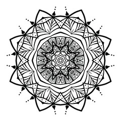 Abstract circular pattern with many details and geometry elements in form of mandala. Vector illustration for coloring book, henna, mehndi, decoration, fabric, wall interior, cloth