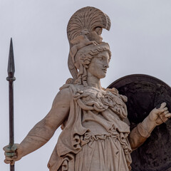 Fototapeta na wymiar Athena the ancient Greek goddess of wisdom and knowledge, Athens Greece