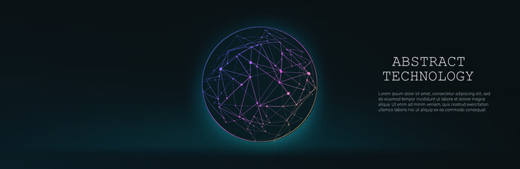 Abstract vector background. Card in a futuristic style. Elegant background for business presentations. Lines, point, plane in 3D space. security protection. global news. vector illustrator