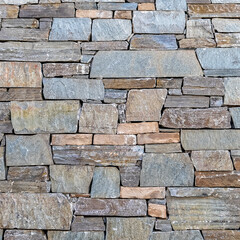 regular cut slate stone wall, natural material seamless background