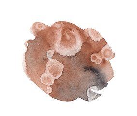 Terracotta watercolor stains for design. Watercolor background.
