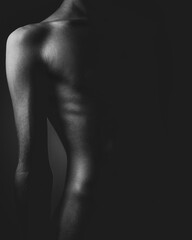 Black abd white nude portrait.