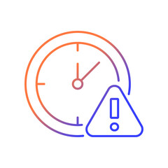 Do not use for a long time gradient linear vector manual label icon. Long term use can lead to dizziness. Isolated vector illustration. Simple filled line drawing for product use instructions