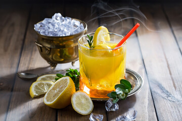 Glasses of wine on a black background.