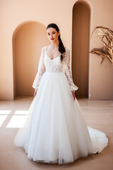 Fototapeta premium Morning bride.Young fashion model 
