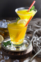 Glasses of wine on a black background.