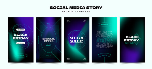Black Friday abstract promotion web banner for social media mobile apps. Geometrical sale and discount promo backgrounds with abstract pattern.