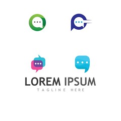 bubble chat logo vector image template