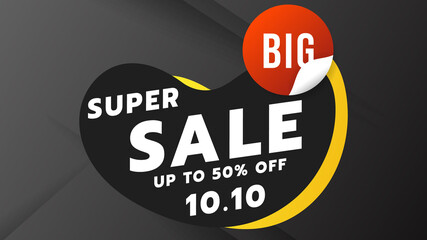 Big super sale up to 50% off day 10.10 ,sale tag design badge elements  , isolated on transparent background ,  Flat Modern design , Illustration Vector  EPS 10 