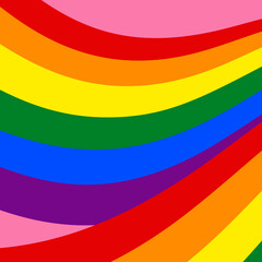 LGBTQ pride rainbow flag. Spectrum of human sexuality and gender. Square format vector illustration.