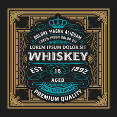 Obraz premium Whiskey label with old frames