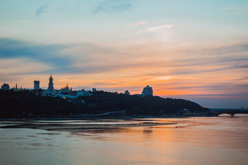 sunset over the city