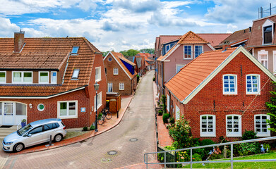 Cityscape of Neuharlingersiel, east frisia, Germany