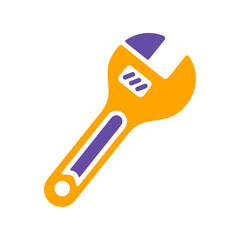 Adjustable spanner vector icon. Construction, repair