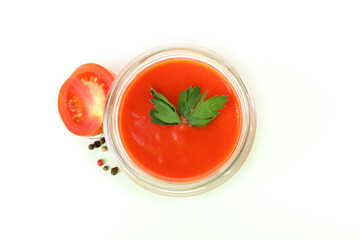Spanish soup Gazpacho isolated on white background