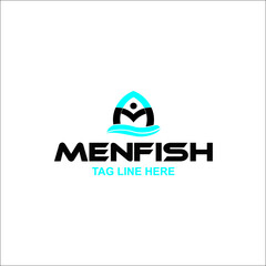 Fototapeta premium vector illustration design symbol fish logo icon sign graphic letter sea shape animal initial
