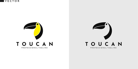 Toucan logo. Tropical bird  - obrazy, fototapety, plakaty