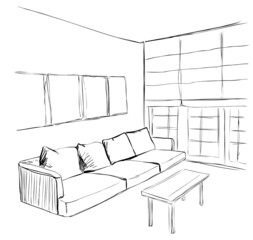 Vector illustration of sketch of a interior