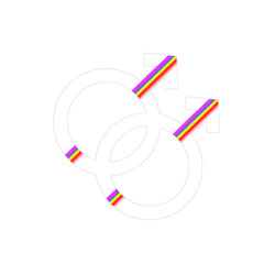 Obraz premium interlocking symbols with rainbow flag