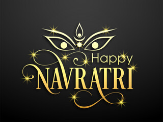 Illustration of Indian festival Navratri with beautiful calligraphy.