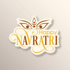Illustration of Indian festival Navratri with beautiful calligraphy.