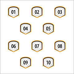 Colorful info-graphic numbers can be use to create presentation. Bullet points numbers one to ten. Colorful shape vector numbers.