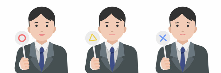 マルサンカクバツで評価するビジネスマン