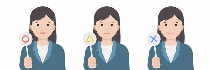 マルサンカクバツで評価するビジネスウーマン