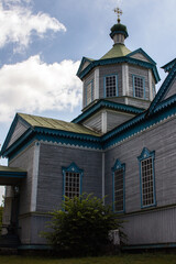Incredible historic wooden church in the open-air museum in Pereyaslav. Ukraine 