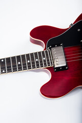 A red electric guitar for the discerning musician