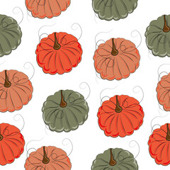 seamless pattern with pumpkins