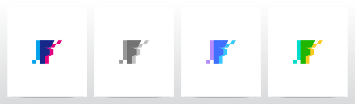 Merge Overlay Letter Logo Design F