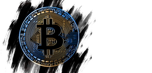 bitcoin on white background - copy space