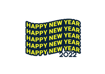 2022 Happy New Year Logo Text Design Template 11