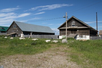 Fototapeta premium View of Soloveckiy village. Bolshoy Solovetsky Island. Russia.