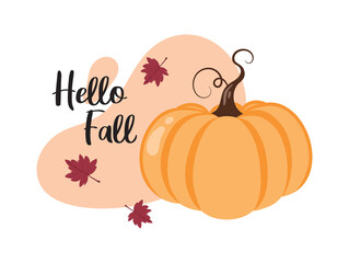Hello fall banner vector illustration
