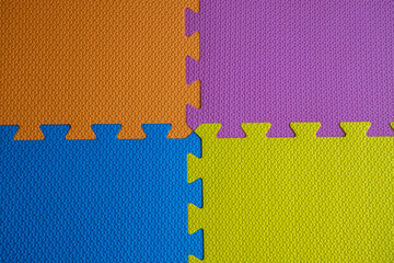 Children's colored tatami in yellow, blue, orange and purple