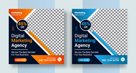 Modern Social square web banner for social media post template design, Facebook Post, Instagram Post template	
