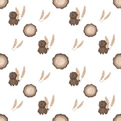 seamless pattern with puppy 