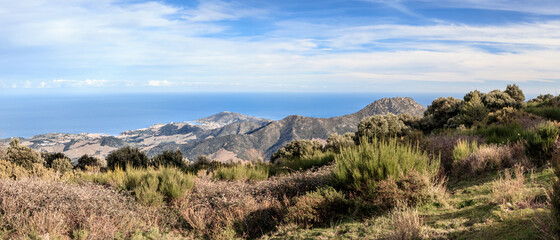 Vue depuis la Tour de la Massane à Argelès dans le sud de la France