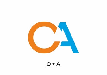 Orange blue color of OA initial letter
