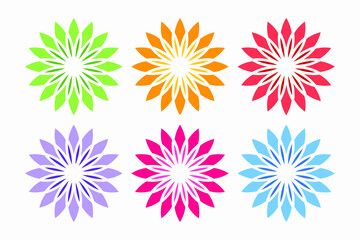 Colorful flower concept, flowers flat color. Very suitable in various purposes apps, websites, symbol, logo, icon and many more.