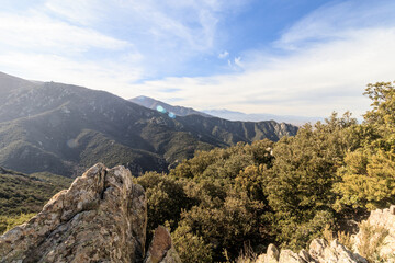 Vue depuis la Tour de la Massane à Argelès dans le sud de la France