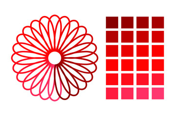 Circle geometric with red color palettes. Very suitable for digital painting, apps, websites, symbol, logo, icon and many more.