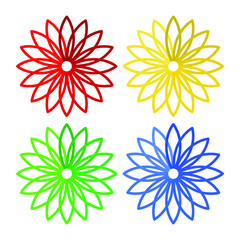 Colorful flower concept, flowers flat color. Very suitable in various purposes apps, websites, symbol, logo, icon and many more.
