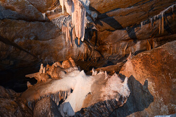 Details of the rock formations within Jenolan Caves, near Sydney, Australia